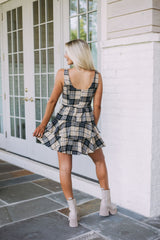 Plaid Ruffle Detailed Dress