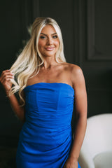 Sydney Strapless Dress Royal Blue