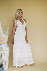 Tiered Halter Maxi DressCream