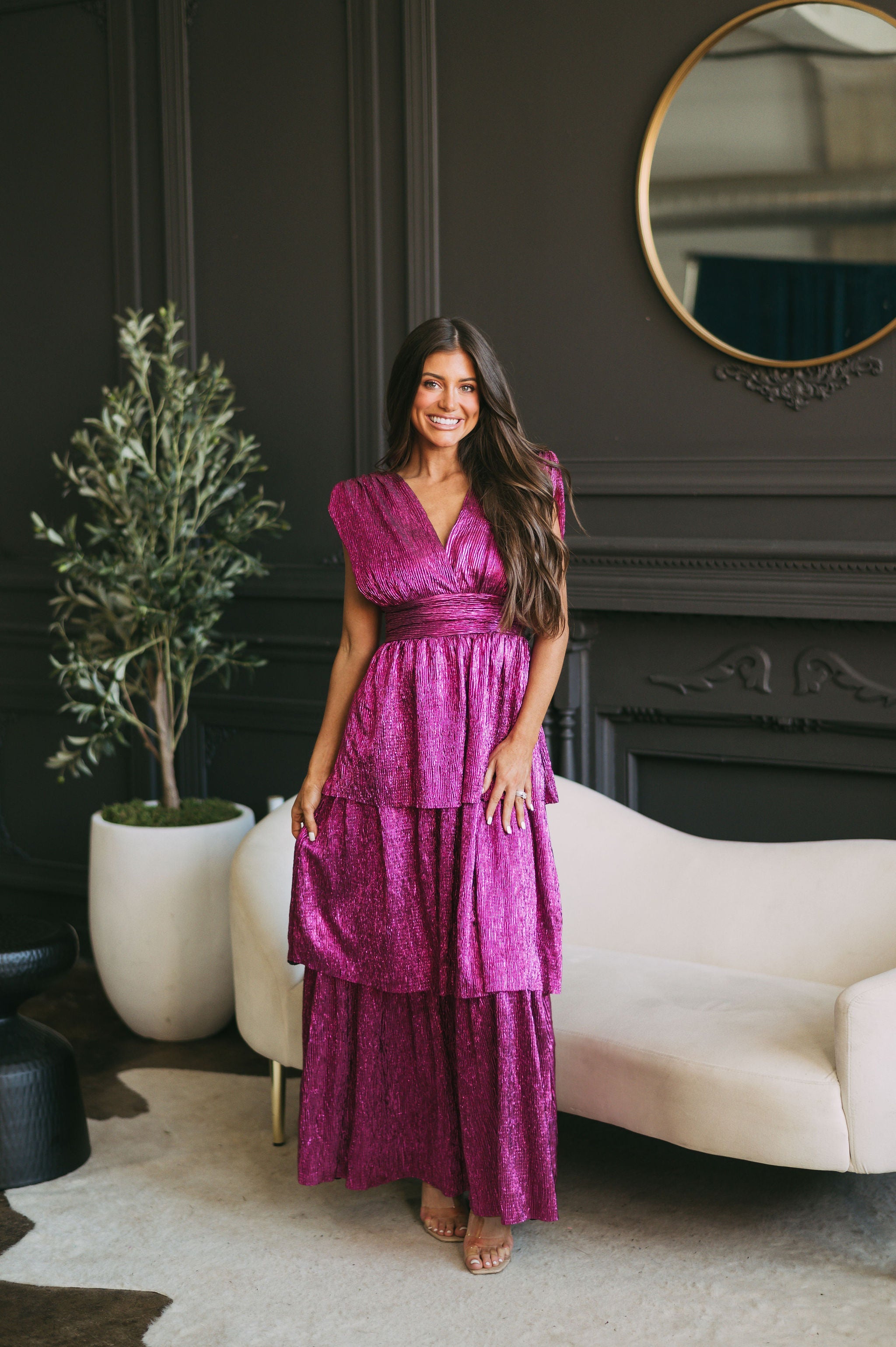 Magenta Haze Tiered Dress