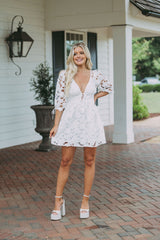 Channing Lace Dress-White