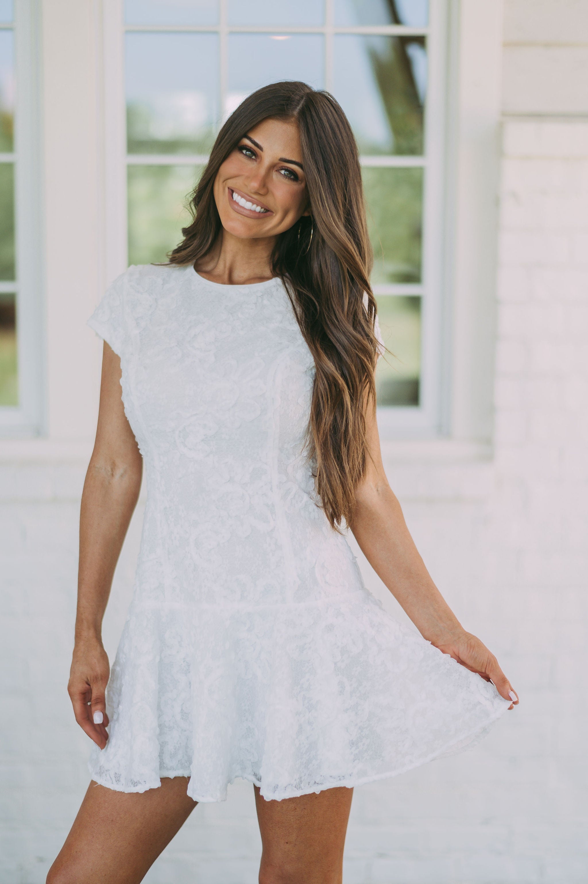 Sydney Ruffle DressWhite