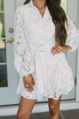 Laurel Lace Button Down Dress Ivory