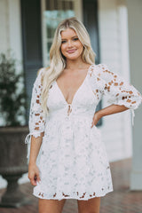 Channing Lace Dress-White