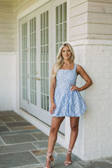 Casey Floral Corset Dress Blue