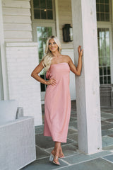 Cowl Back Satin Midi Dress