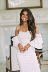 Gisele OTS Midi DressWhite