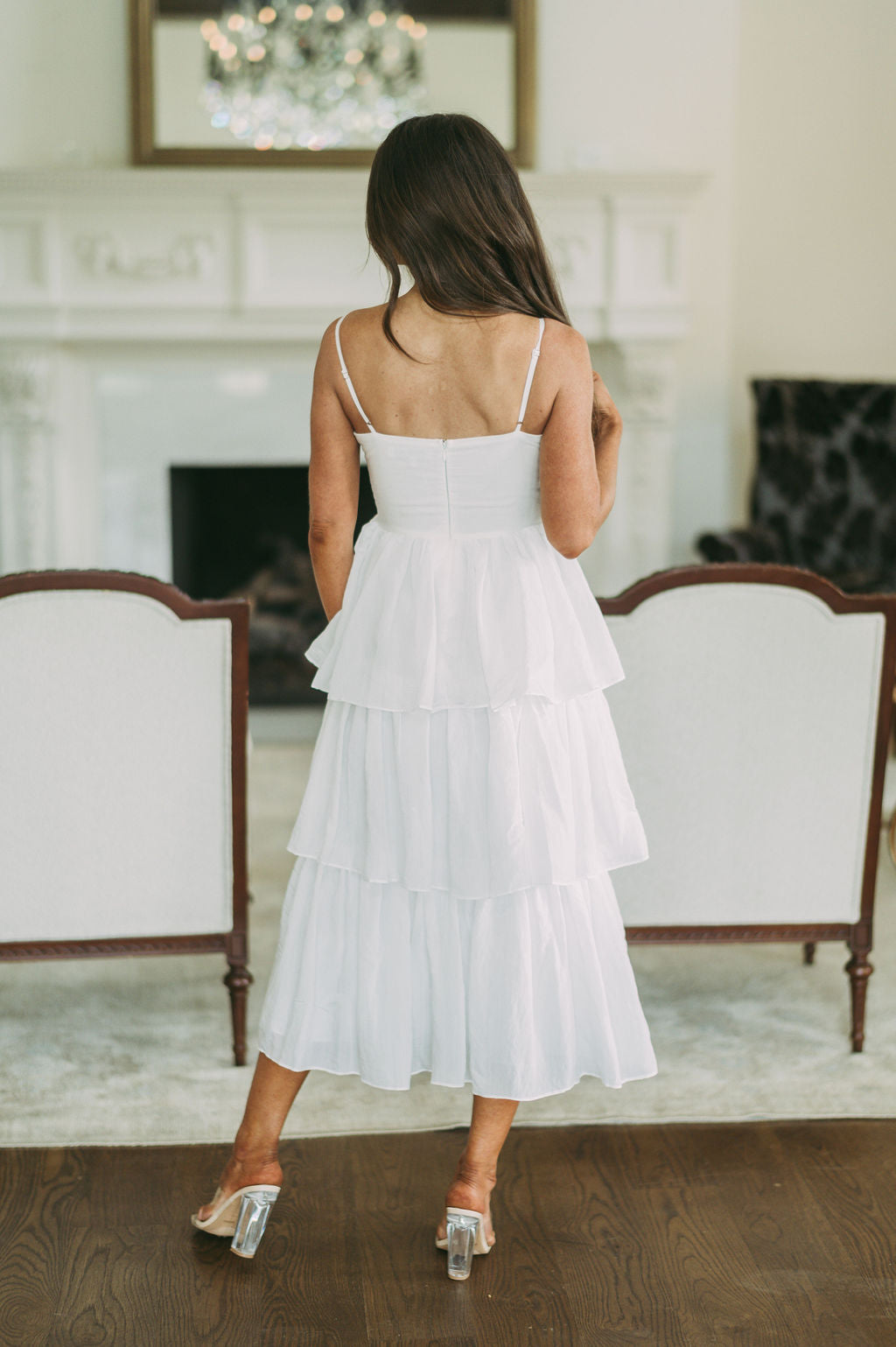 Bow Accented Tiered Midi Dress