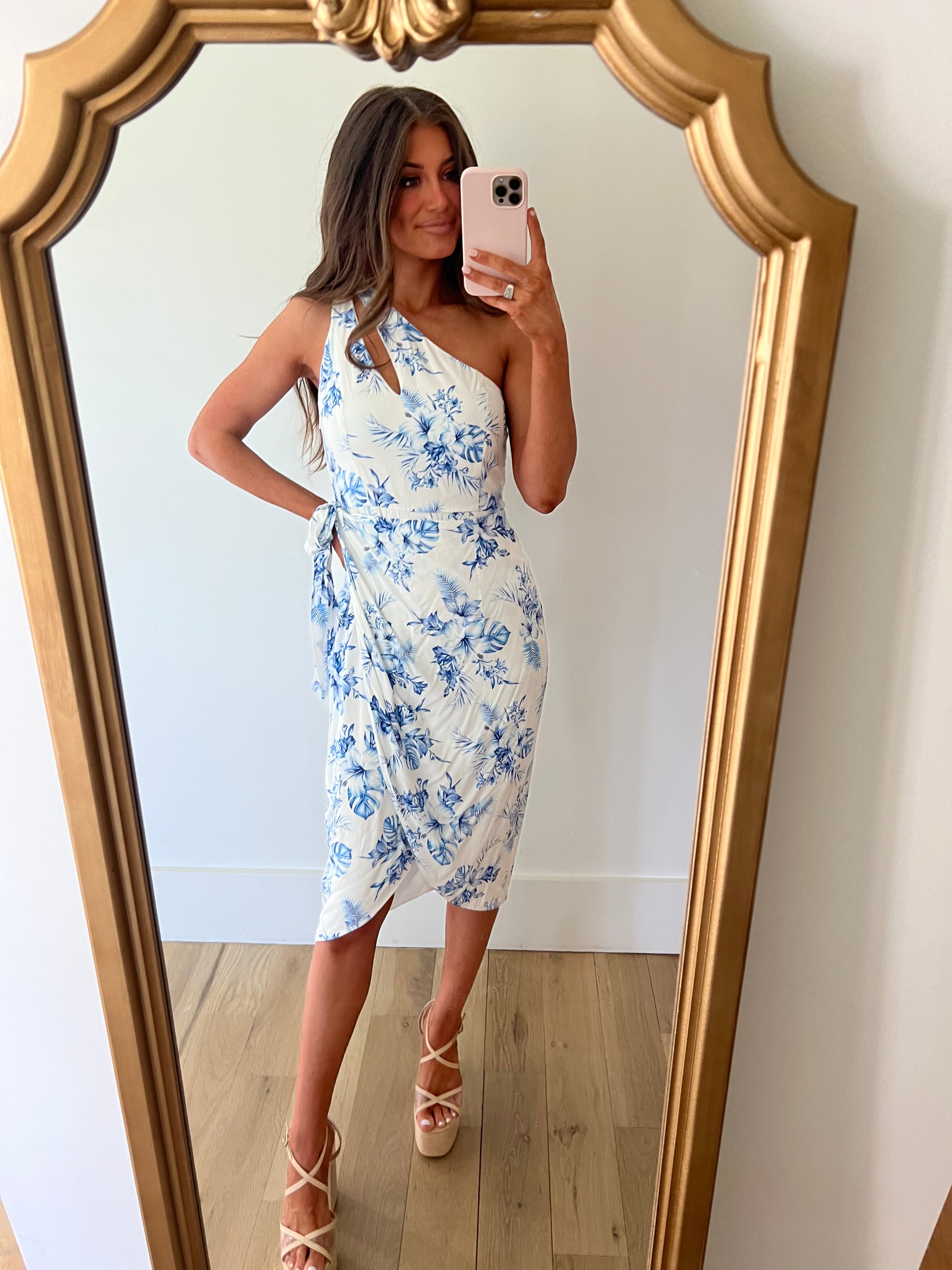 Floral Tulip Hem Midi Dress