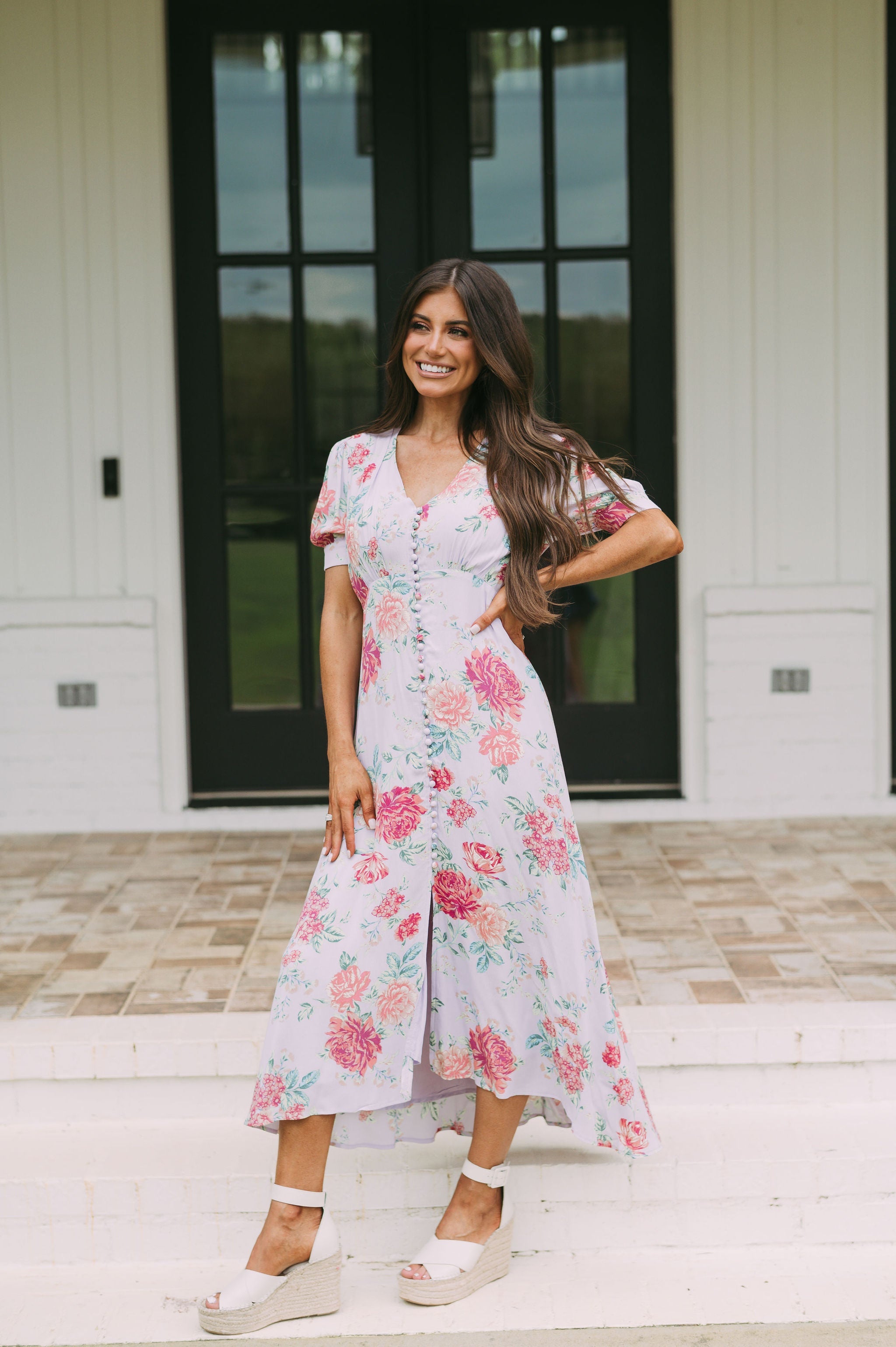 Lavender Rose Midi Dress