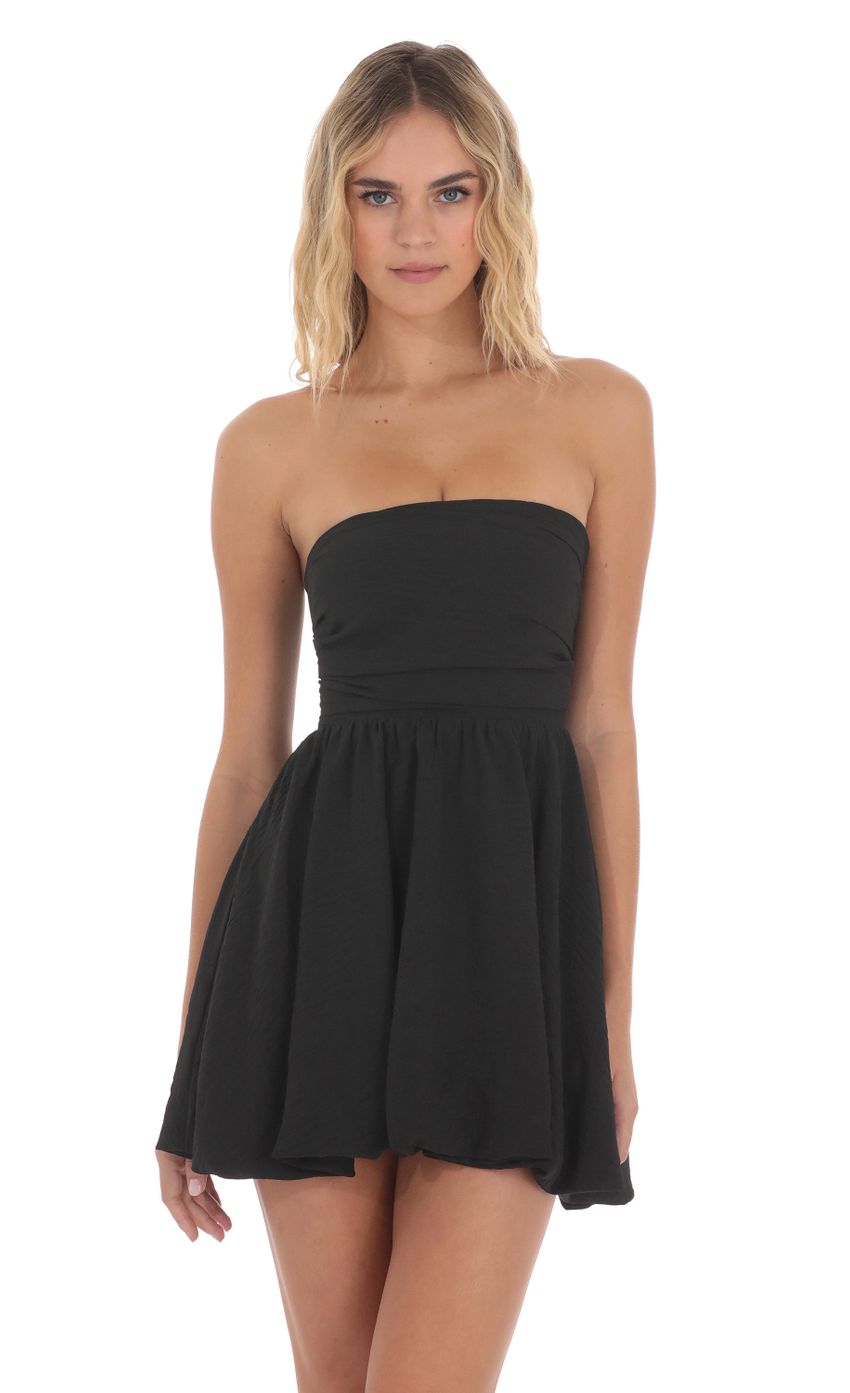 Strapless Bubble Dress in Black