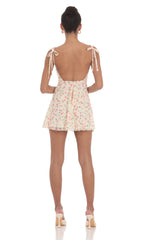 Floral Open Back Dress in Cream