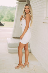 One Shoulder Texture DressWhite// PETITE