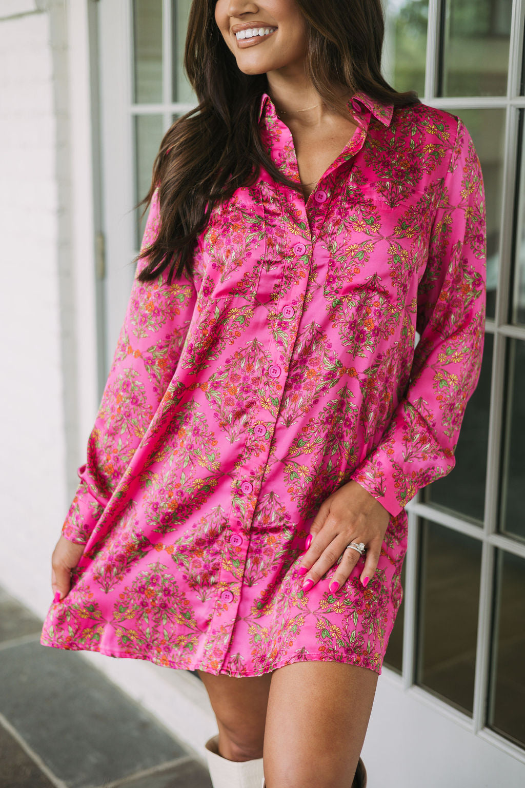 Floral Shirt Dress