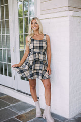 Plaid Ruffle Detailed Dress