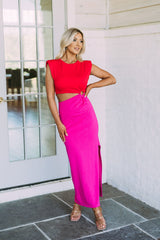 O-Ring Slit DressFuchsia/Red