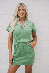 Lucy Belted Dress Green