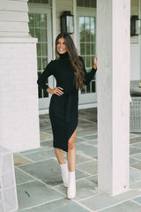 Blakely Ribbed Knit Dress Black