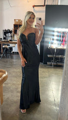 Gwynn Satin Gown-Black