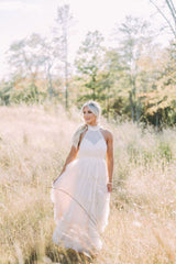 Tiered Tulle Maxi Dress-Cream