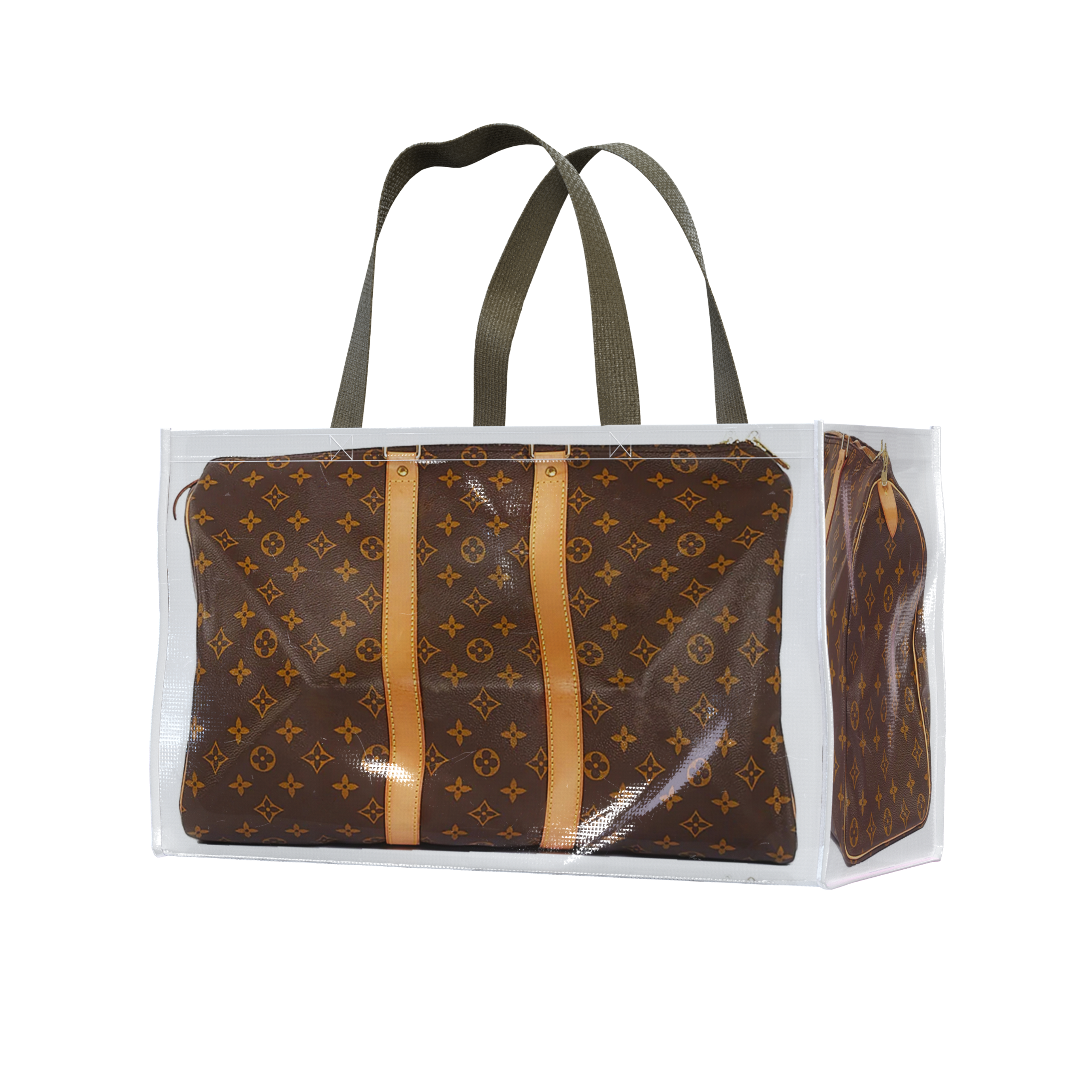 GroceryBags TITA ELVIE duffle GroceryBag, brown  canvas, large