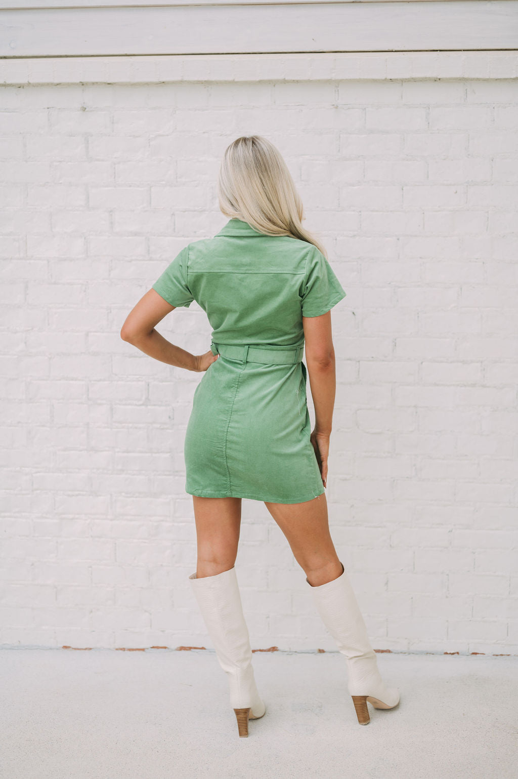 Lucy Belted Dress Green