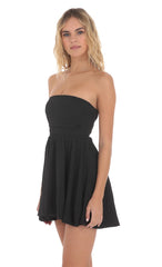 Strapless Bubble Dress in Black