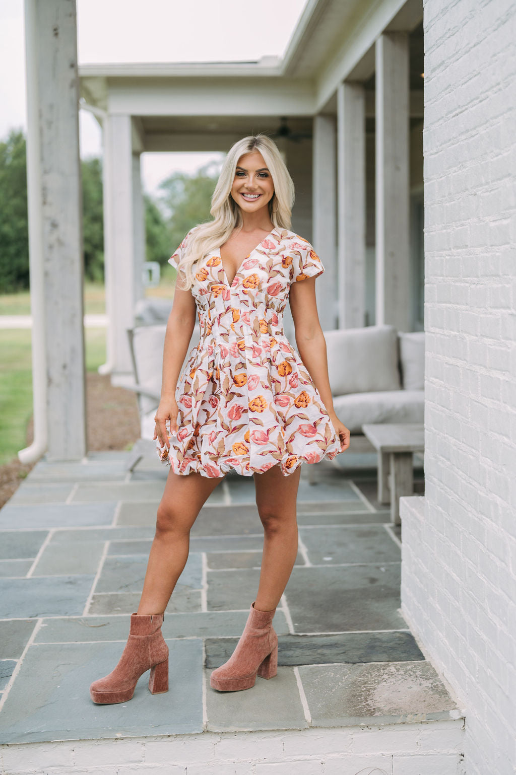 Fall Floral Bubble Dress