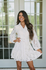 Laurel Lace Button Down Dress Ivory