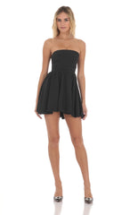 Strapless Bubble Dress in Black